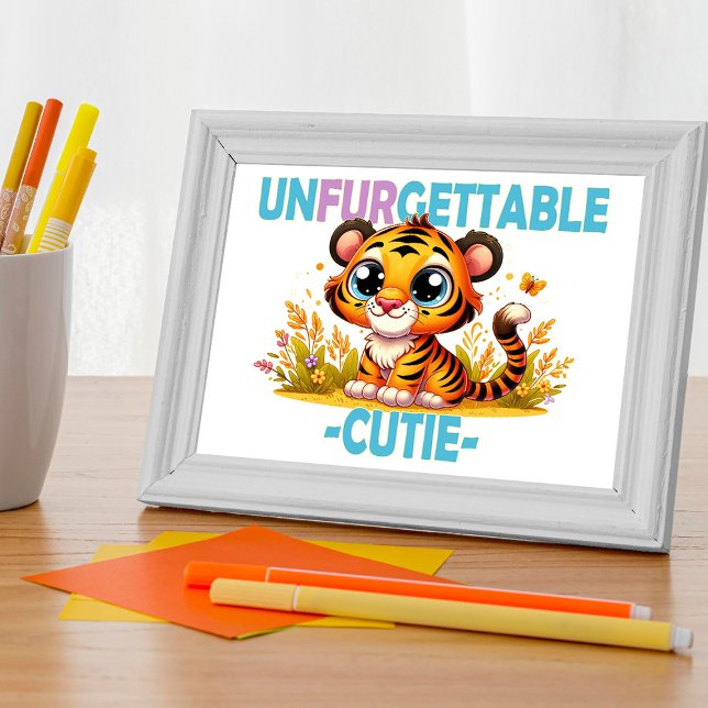 Oflyttbar Cutie roligt pun. Baby Tiger tecknad Fototryck (Skapare uppladdad)