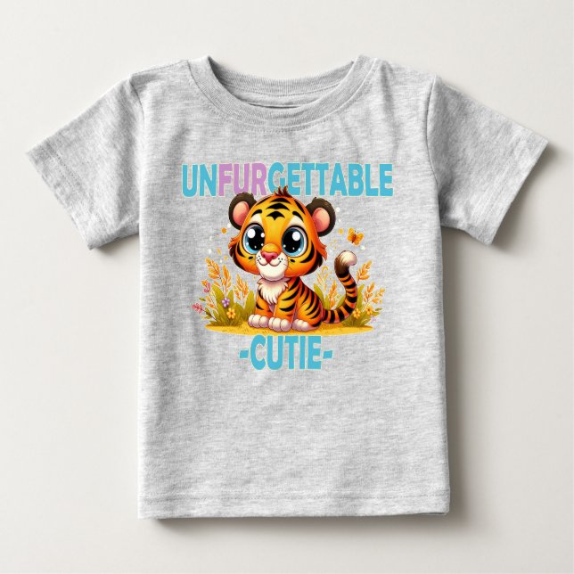 Oflyttbar Cutie roligt pun. Baby Tiger tecknad T Shirt (Framsida)