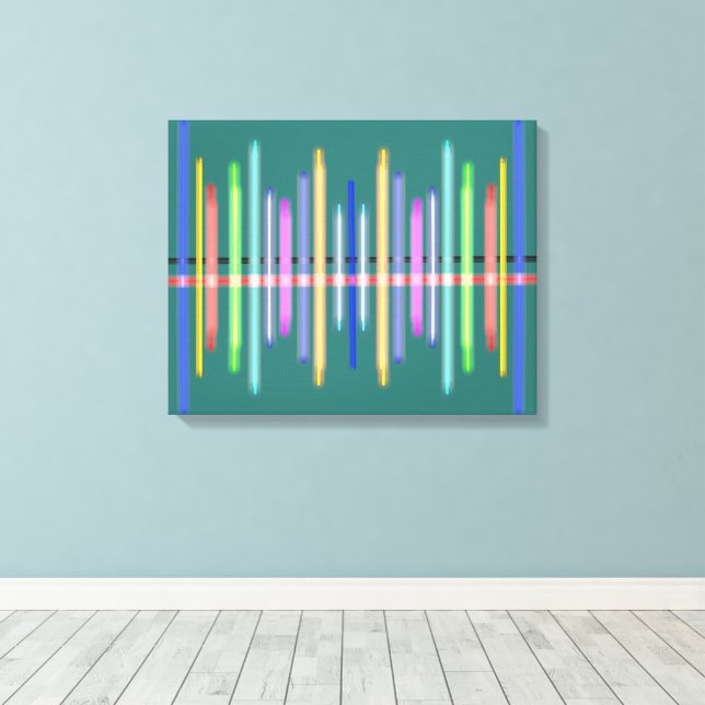 Ofokuserad färgad lodrät linjer canvastryck (Insitu (trägolv))