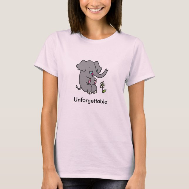 Oförglömlig elefantT-tröja Tee Shirt (Framsida)