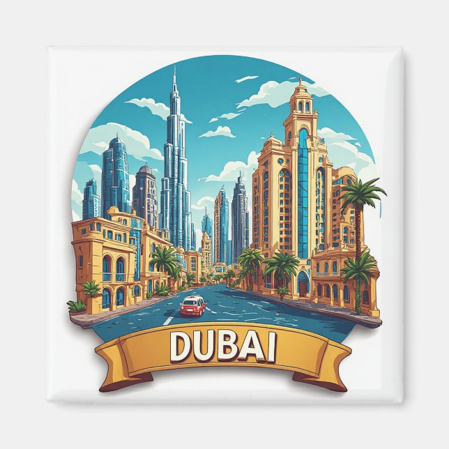 🧲 Oförglömliga minnen från Dubai ✈️ Magnet (Framsidan)