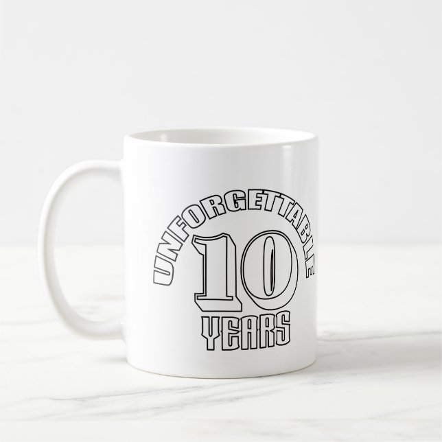 oförglömliga tio år kaffemugg (Vänster)