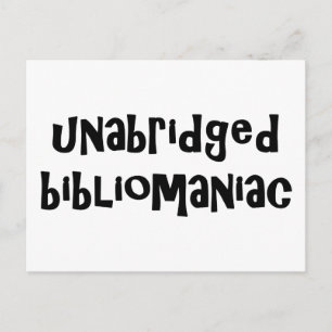 Oförkortad bibliomaniak vykort