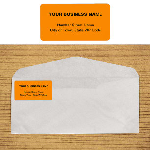 Oformaterad text Orange Färg Business Address Labe Adressetikett