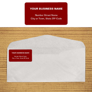Oformaterad text Red Business Address Label Adressetikett