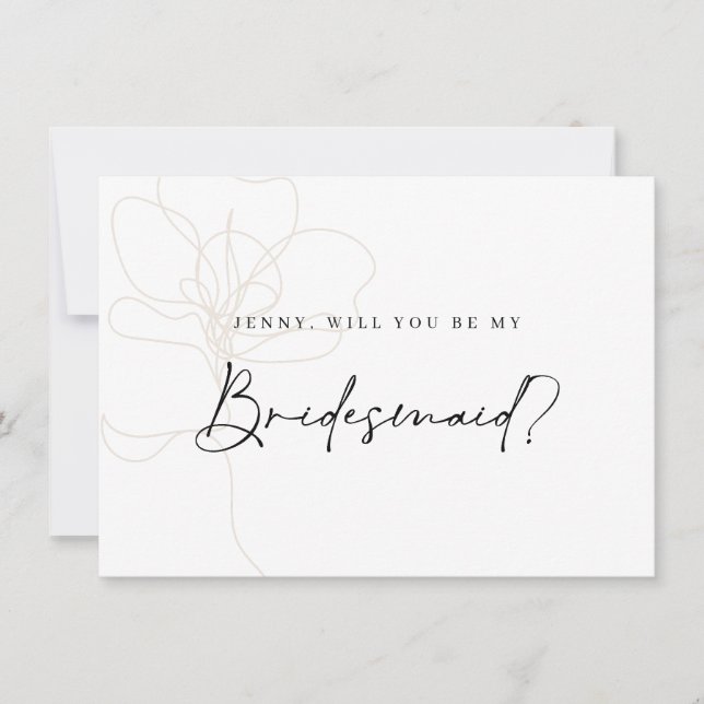 Oformaterat Frieri kort för Ro Bridesmaid (Framsida)