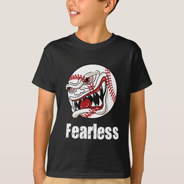 Oförskräckt baseballt-skjorta tröja (Framsida)