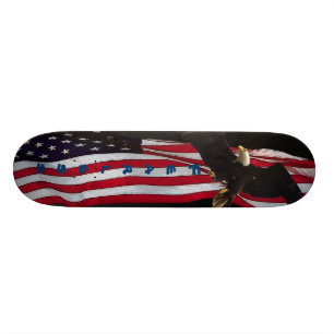 "Oförskräckt" Eagle-/USflaggaSkateboard Old School Skateboard Bräda 18 Cm