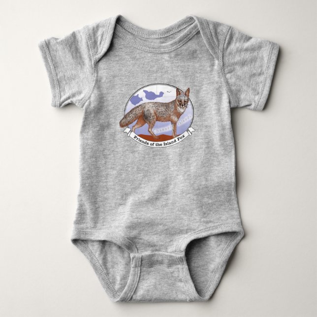 Öfox Logotyp Grått Baby Bodykoston One-Biet T Shirt (Framsida)