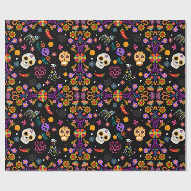 Ofrenda - Calavera Garden Wrapping Papper Presentpapper (Platt)