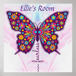 Ofruktlös! Funky boho hippy butterfly Editable nam Poster