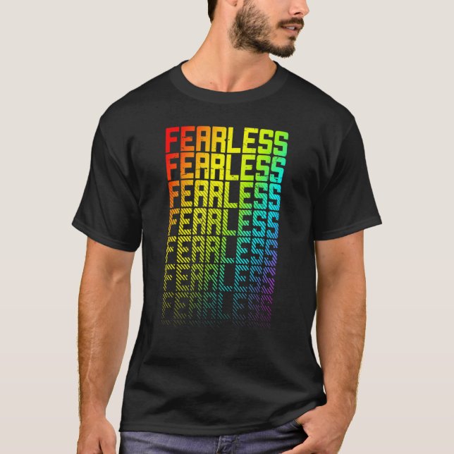 Ofruktlös LGBTQ+ Rainbow Gay pride Text Tona Graph T Shirt (Framsida)