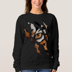 Ofruktlös tiger Cat Öga Klo Silhouette T Shirt