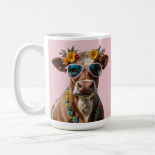 Ofruktsam koka med solglasögon kaffemugg