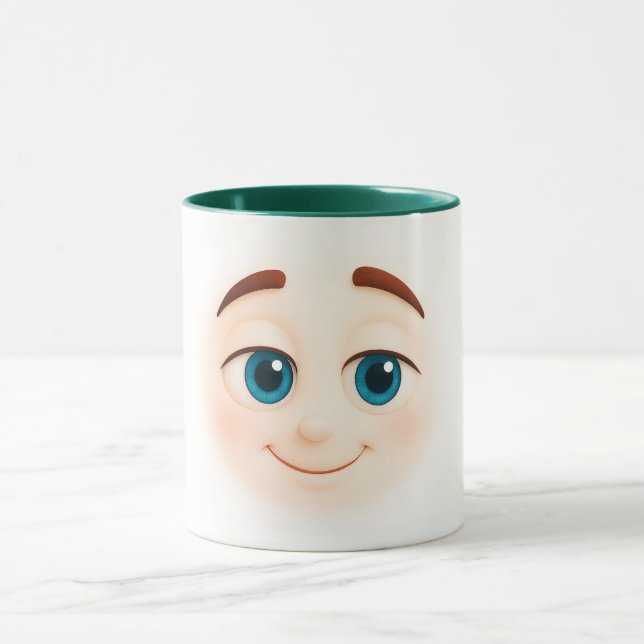 oft crush smile – sweet blue eyed emoji mugg (Center)
