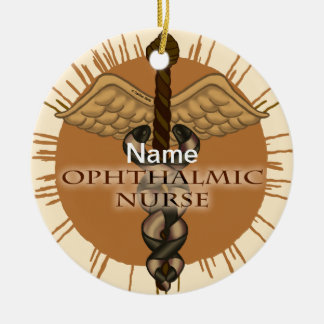 Oftalmisk Nurse Caduceus Julgransprydnad Keramik