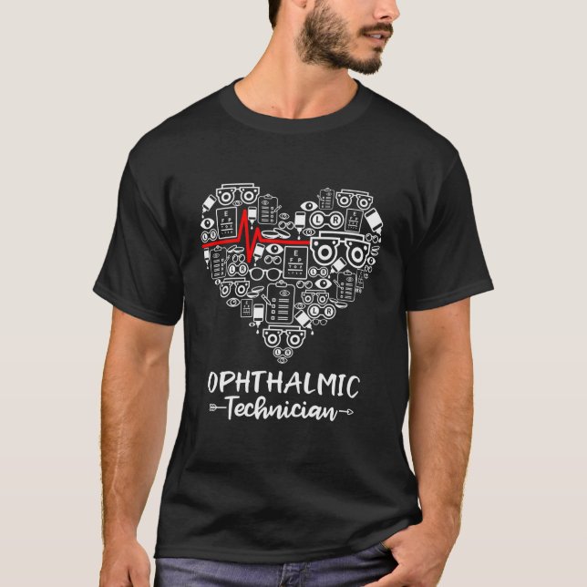 Oftalmisk teknik Hjärtftalmologi T Shirt (Framsida)