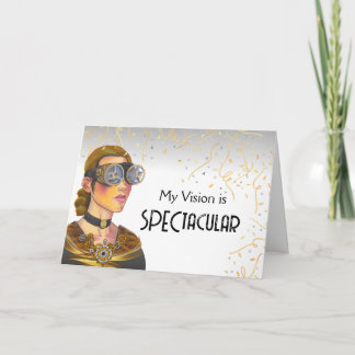 Oftalmolog Tack med Steampunk Goggles Kort