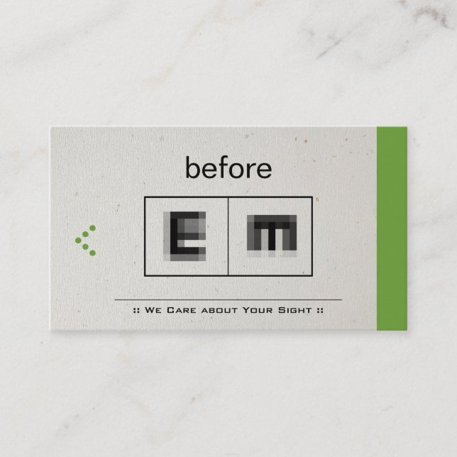Oftalmologi i öga Doktor Oftalmolog Optometri Visitkort (Framsida)