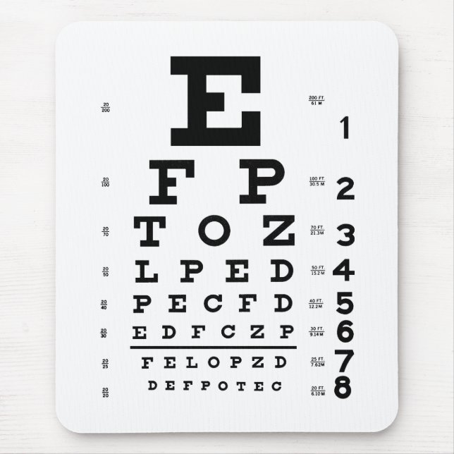 OftalmologiOptometryögat kartlägger vit och Musmatta (Framsidan)