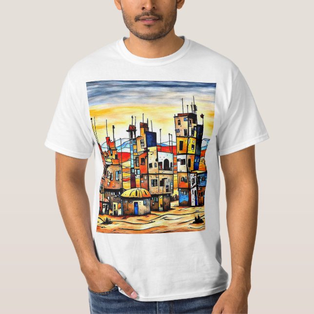 Ofullbordad ökenstad t shirt (Framsida)