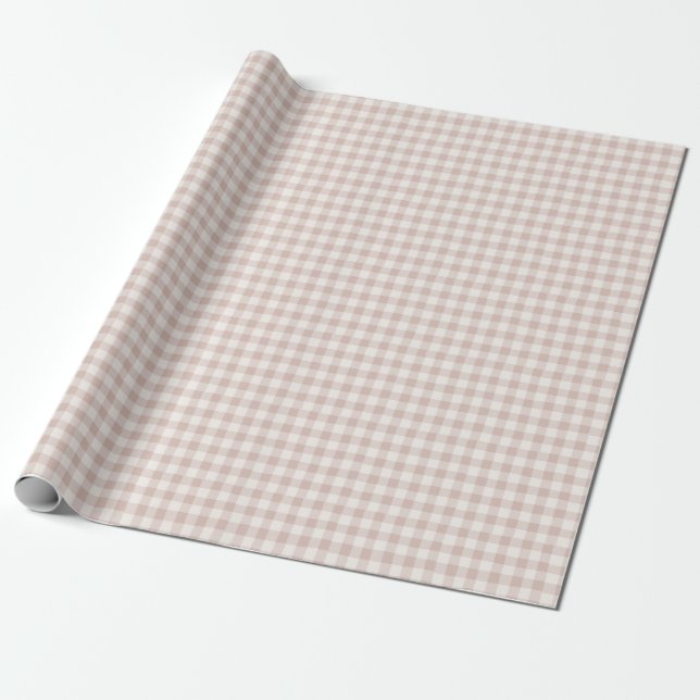 Ofullkomlig Gingham Plaid Rustik Bondgård Cashew Presentpapper (Utrullad)