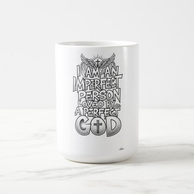 Ofullkomlig person perfekt Gud Långärmad Kaffemugg (Center)