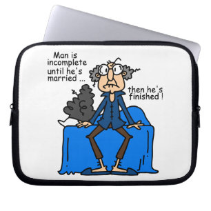 Ofullständig därefter avslutad giftermålhumor laptop sleeve