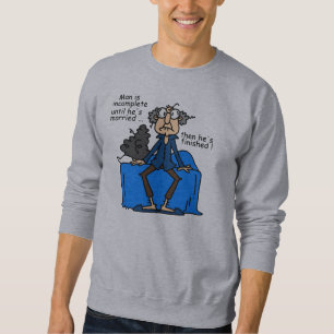 Ofullständig därefter avslutad giftermålhumor sweatshirt