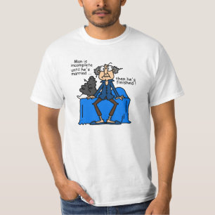 Ofullständig därefter avslutad giftermålhumor t shirt