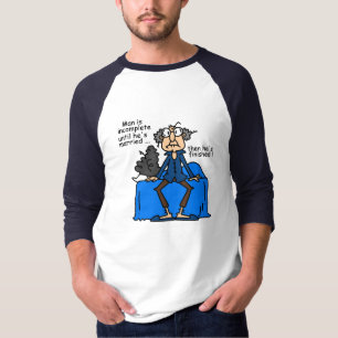Ofullständig därefter avslutad giftermålhumor tee shirt
