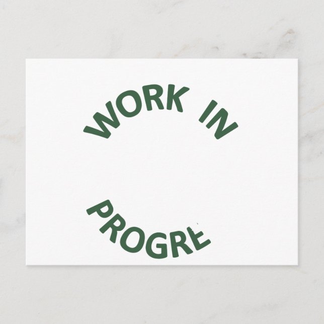 Ofullständigt pågående arbete vykort (Framsida)