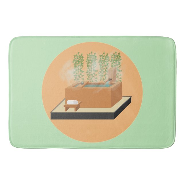 Ofuro Zen Bathtub med Bamboo Bath Mat Badrumsmatta (Framsidan)