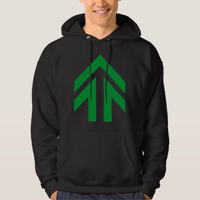 Ofylld pil tröja med luva (Framsida)