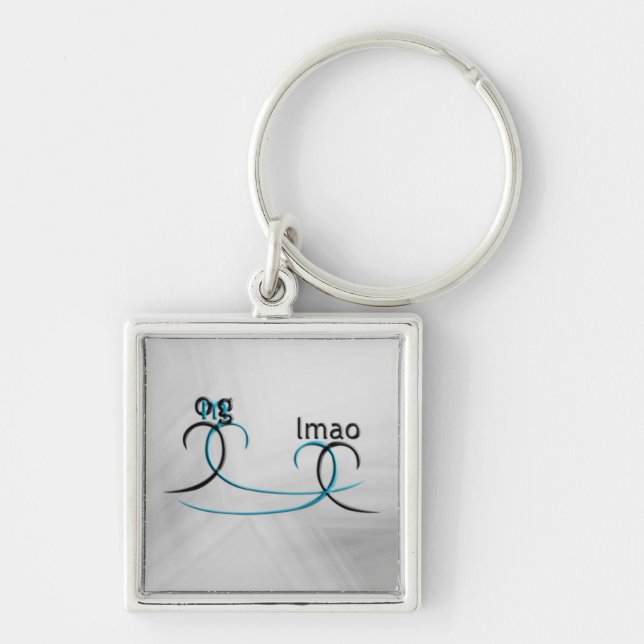 OG! FYRKANTIG SILVERFÄRGAD NYCKELRING (Framsidan)