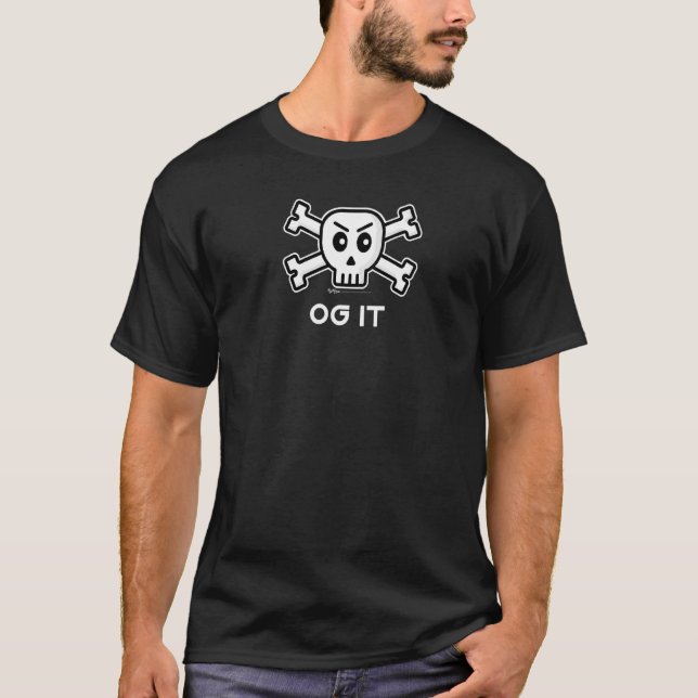 Og it Skull och Kor Bone Ord T Shirt (Framsida)