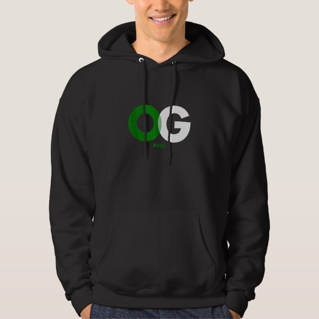 Og Kush Ogräs Smoke for Stoners Hoodie (Framsida)
