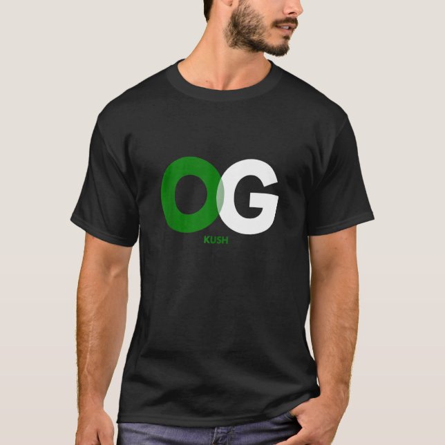 Og Kush Ogräs Smoke for Stoners T Shirt (Framsida)
