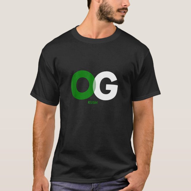 Og Kush Ogräs Smoke for Stoners T Shirt (Framsida)