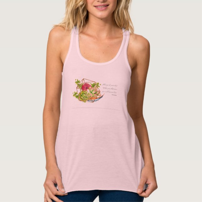 Og Mandino Quote Succulents Linne Med Racerback (Framsida)