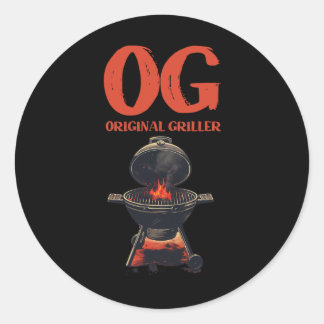 Og Original Griller Bbq Byrbecue Pitmaster Grill S Runt Klistermärke