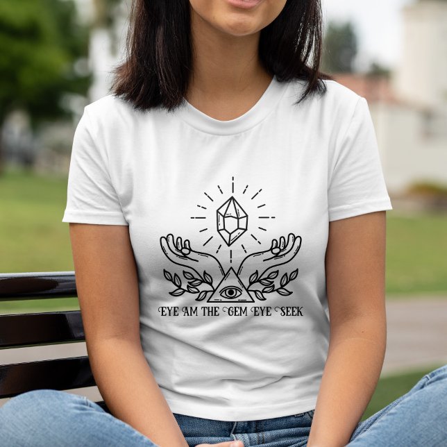 Öga am Mystical Gemstone Händer & Pyramid T Shirt (Eye Am Mystical Gemstone Hands & Pyramid Tri-Blend Shirt)
