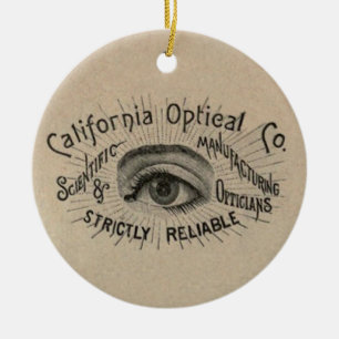 Öga Antique Advertising Optical Julgransprydnad Keramik