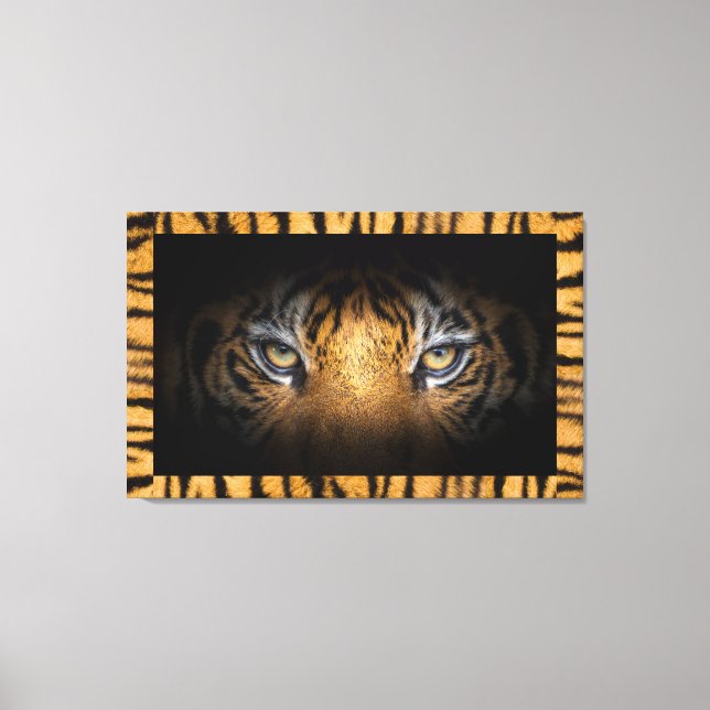 Öga av en tigerväggskonst canvastryck (Framsida)