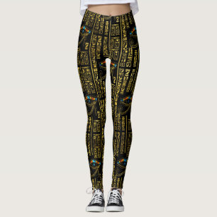 Öga av Horus och det egyptiska hieroglyphsmönste Leggings