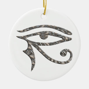 Öga av Horus - SILVER Julgransprydnad Keramik