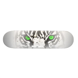 ÖGA AV TIGERSKATEBOARDEN - VITTIGERDESIGN MINI SKATEBOARD BRÄDA 18,5 CM