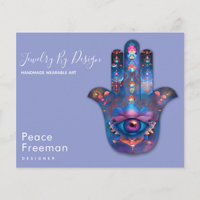 Öga av upplysning | Hamsa Hand Design Flygblad (Baksidan)