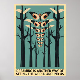 Öga Butterfly in Forest - Anpassade Quote Poster