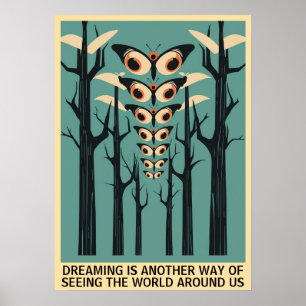 Öga Butterfly in Forest - Anpassade Quote Poster